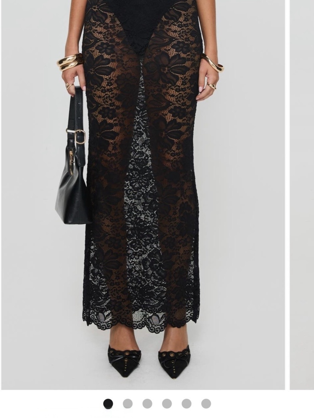 Princess Polly Black Floral Lace Maxi Skirt - Picture 7 of 7